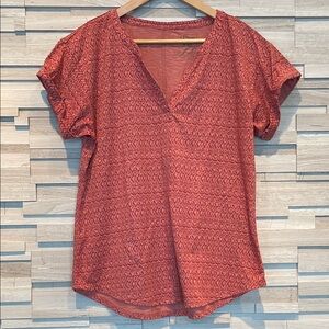 L.L.Bean Women's Red Patterned Streamside Top, Size M, NWOT